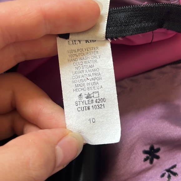 Lily Kid | Size 10 (Girls) Purple Strappy Tank Dress with Black and Gold Flowers - Picture 8 of 14